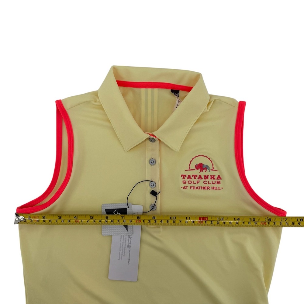 Adidas Climalite Sleeveless Golf Polo Sunflared‎ Yellow Collared Women's Small - Picture 9 of 11